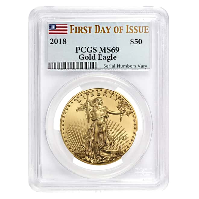 2018 1 oz Gold American Eagle PCGS MS 69 FDOI