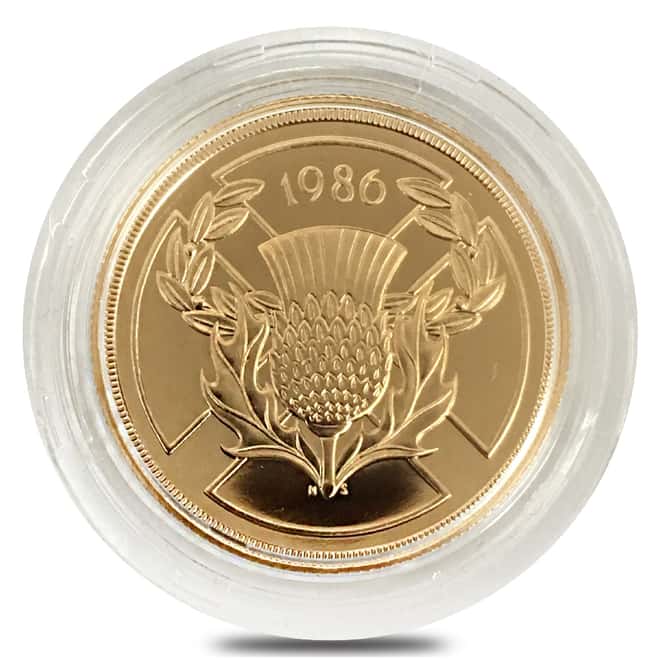1986 Great Britain 2 Pound Commonwealth Games Proof Gold Coin AGW .4707 oz (In Cap)