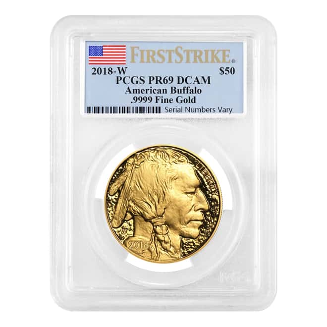 2018-W 1 oz $50 Proof Gold American Buffalo PCGS PF 69 First Strike