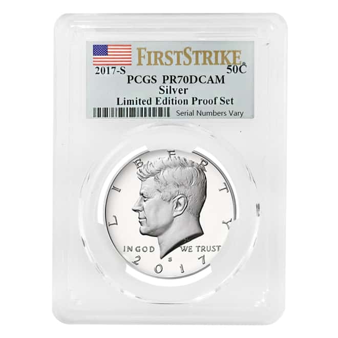 2017 S Proof Silver Kennedy Half Dollar Limited Edition PCGS PF 70 FS