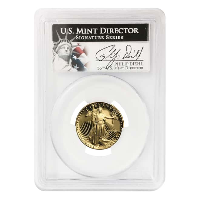 1988 P 1/4 oz $10 Gold Proof American Eagle PCGS PF 69 DCAM - Philip Diehl Sig