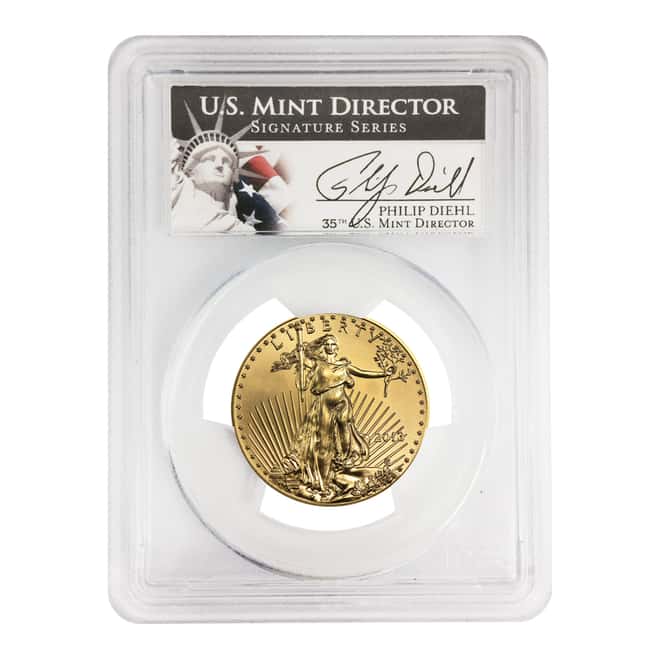 2013 1/2 oz $25 Gold American Eagle PCGS MS 70 - Philip Diehl Sig