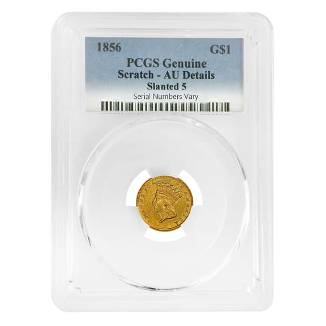 1856 $1 Gold Indian Princess Head Type 3 PCGS AU Details