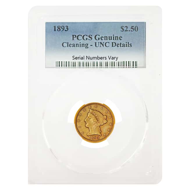 1893 $2.5 Gold Quarter Eagle Liberty Head PCGS UNC Details