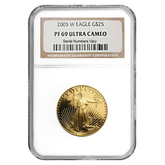 2005 W 1/2 oz $25 Proof Gold American Eagle Coin NGC PF 69 UCAM