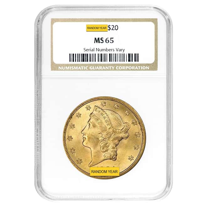 $20 Gold Double Eagle Liberty Head NGC MS 65 (Random Year)