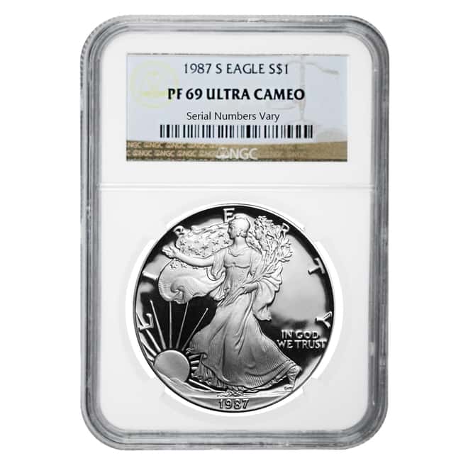 1987 S 1 oz Proof Silver American Eagle NGC PF 69 UCAM