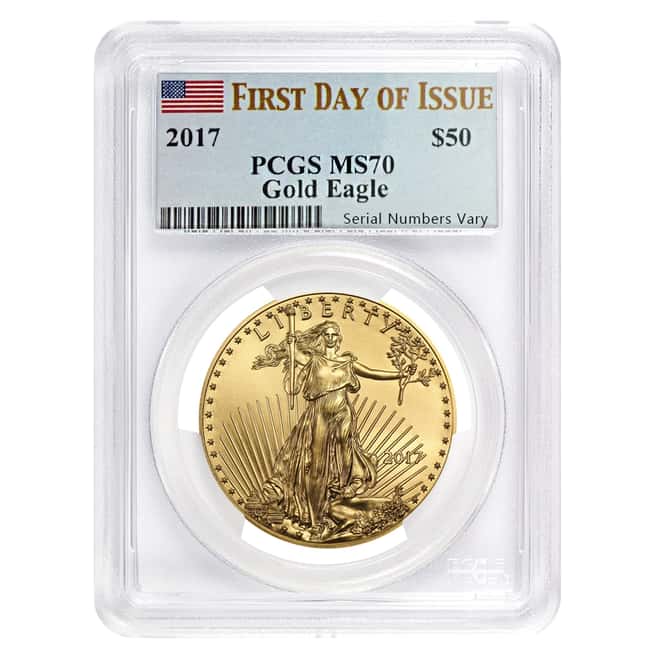 2017 1 oz Gold American Eagle PCGS MS 70 First Day of Issue