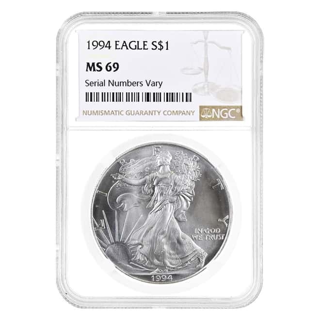 1994 1 oz Silver American Eagle $1 Coin NGC MS 69