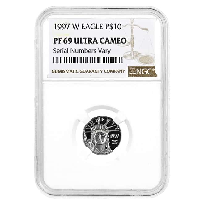 1997 W 1/10 oz $10 Platinum American Eagle Proof Coin NGC PF 69 UCAM