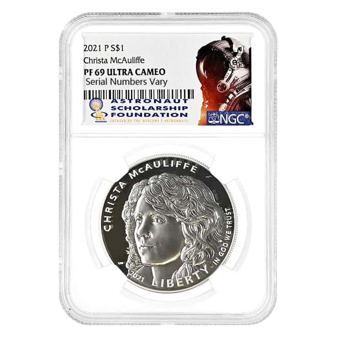 2021-P Christa McAuliffe Proof $1 Silver Dollar Comm. NGC PF 69