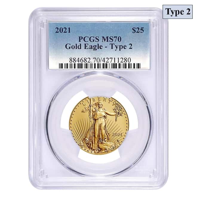 2021 1/2 oz Gold American Eagle Type 2 PCGS MS 70