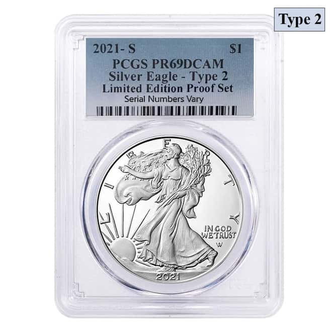 2021 S 1 oz Proof Silver American Eagle Type 2 Limited Edition PCGS PF 69 DCAM