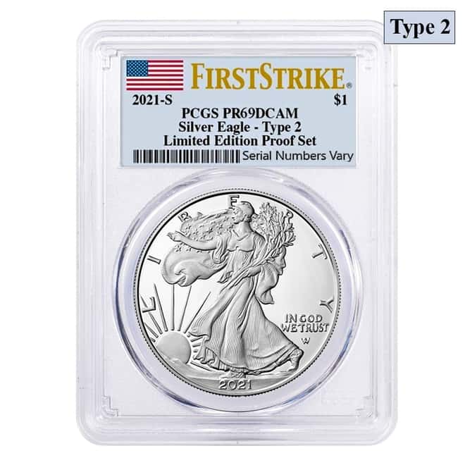 2021 S 1 oz Proof Silver American Eagle Type 2 Limited Edition PCGS PF 69 FS