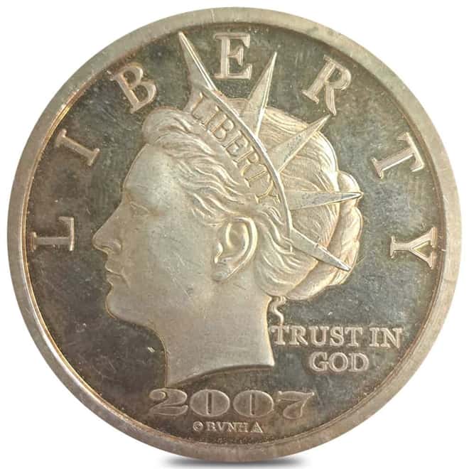 2007/2006 1 oz NORFED Liberty Dollar Silver Round .999 Fine