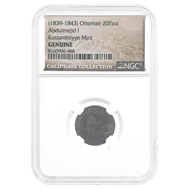 1839-1843 Ottoman 20 Para Abdulmejid I Kostantiniyye Coin NGC Genuine