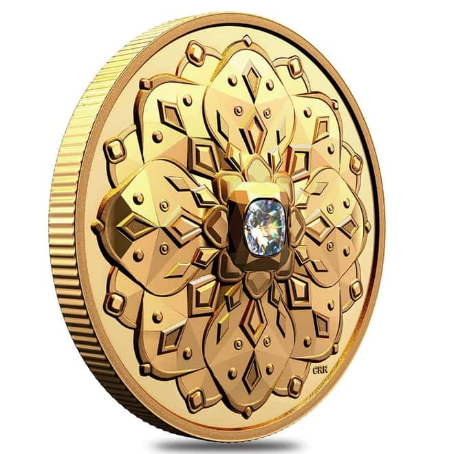 2022 Canada 1 oz Proof Gold Forevermark Black Label Cushion Diamond Coin .9999 Fine (w/Box & COA)