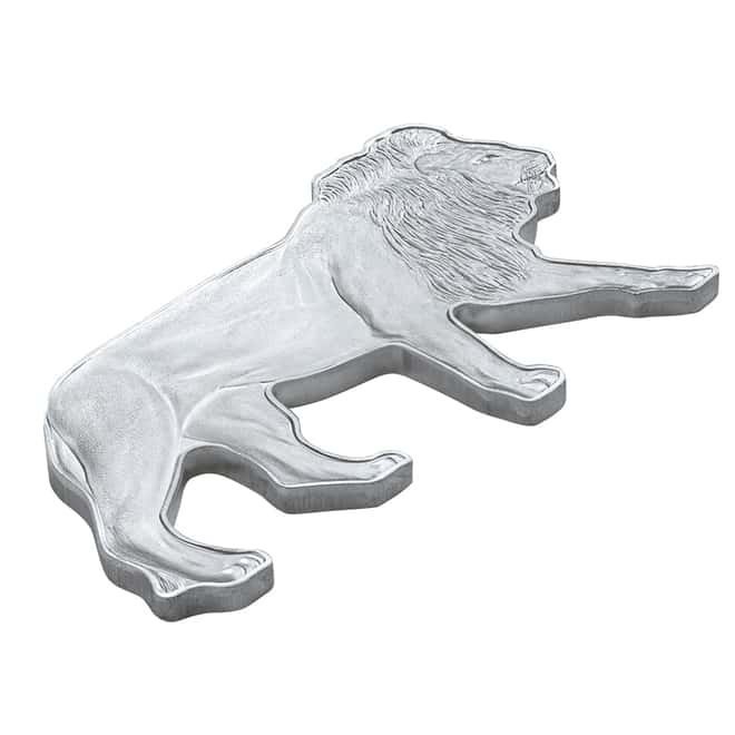2021 Solomon Islands 1 oz African Lion Shaped Silver Coin - Animals of Africa .9999 Fine (w/Box & COA)