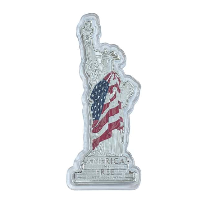 2022 Solomon Islands 2 oz Silver America The Free - Statue of Liberty Shaped Coin .9999 Fine (w/Box & COA)