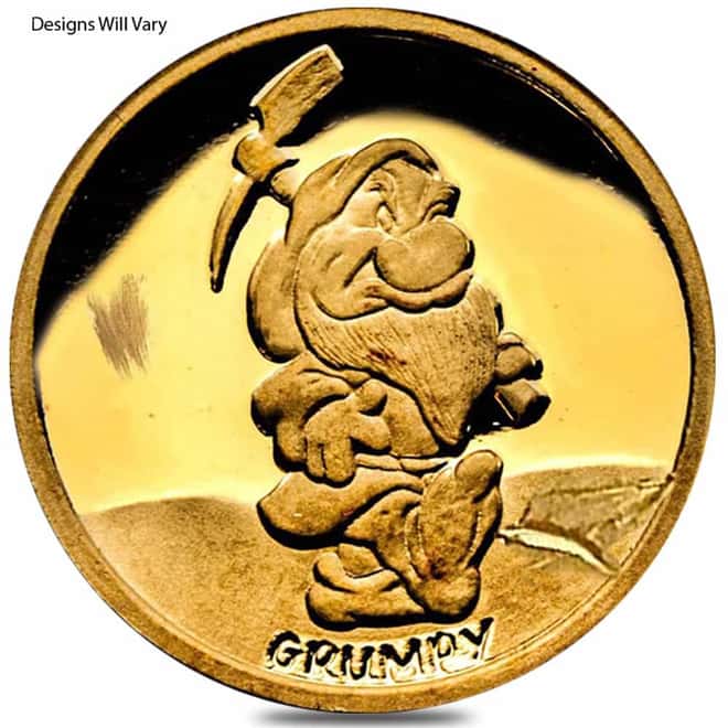 1 oz Rarities Mint Proof Disney Gold Round Scruffy (Random Design)