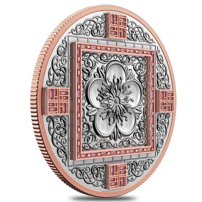 2021 Canada 10 oz Proof Platinum Splendour Coin with Pink Diamonds .9995 Fine (w/Box & COA)