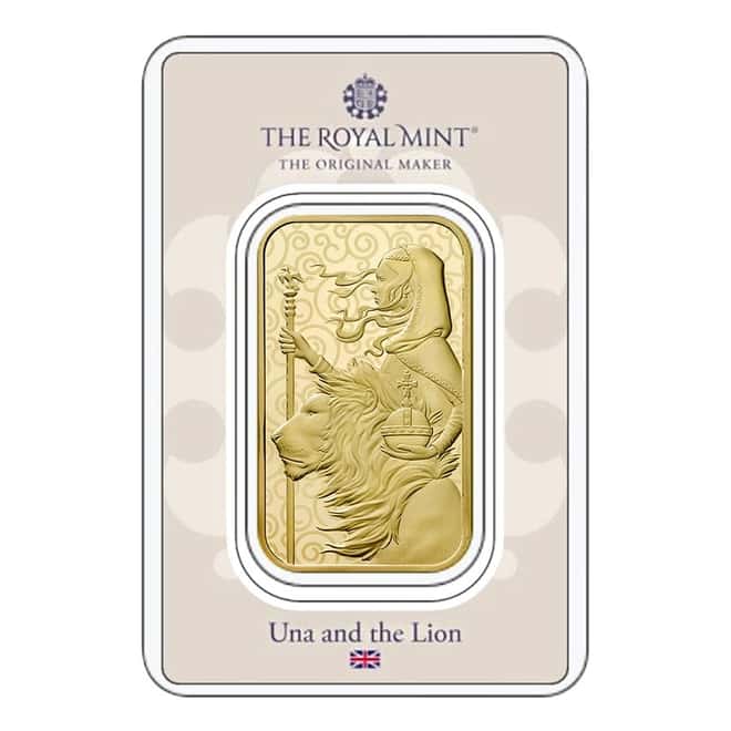 1 oz Great Britain Una and the Lion Gold Bar .9999 Fine - The Great Engravers Collection