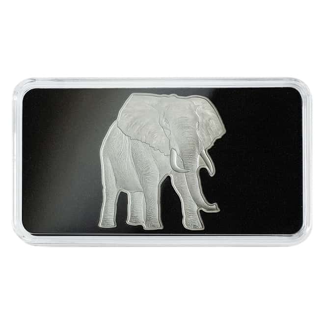 2021 Solomon Islands 1 oz African Elephant Shaped Silver Coin - Animals of Africa .9999 Fine (w/Box & COA)