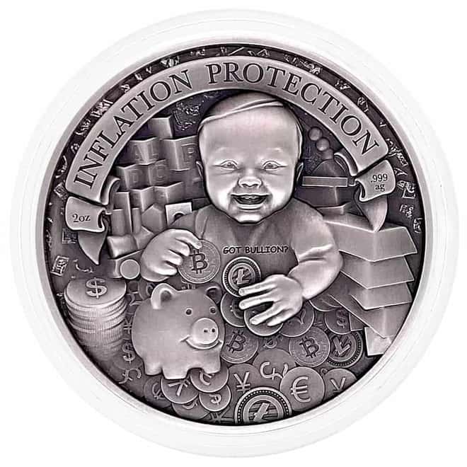 2022 Chad 2 oz Silver Inflation Protection Antiqued High Relief Coin .999 Fine (w/Box)