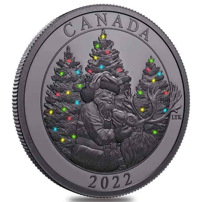 2022 Canada 3 oz Silver Magic of The Season Santa Coin .9999 Fine (w/Box & COA)