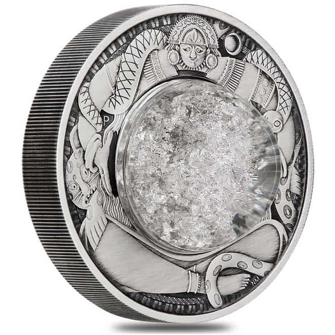 2021 Tuvalu 2 oz Antiqued Silver Tears of the Moon Coin .9999 Fine (w/Box & COA)