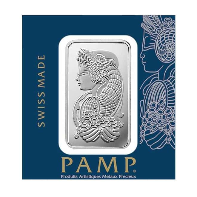 2.5 gram Platinum Bar PAMP Suisse Lady Fortuna .9995 Fine (In Assay from Multigram)