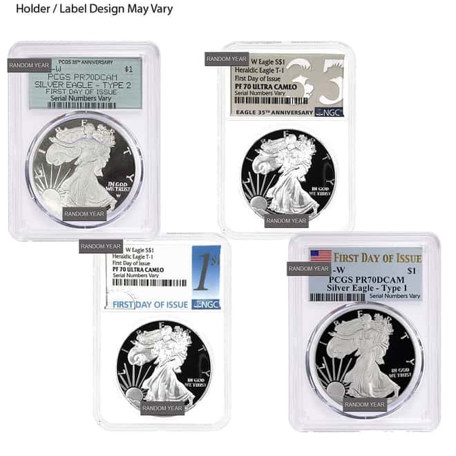 1 oz Proof Silver American Eagle NGC/PCGS PF 70 FDOI (Random Year)