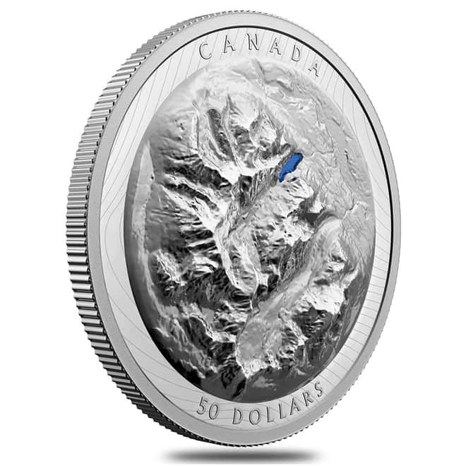 2021 Canada 82.3 gram Silver Lake Louise High Relief Coin .9999 Fine (w/Box & COA)