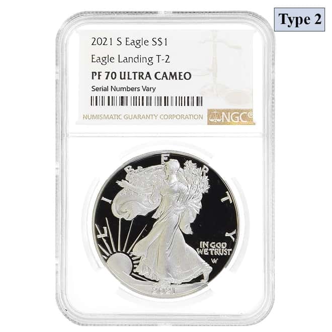 2021-S 1 oz Proof Silver American Eagle Type 2 NGC PF 70 UCAM