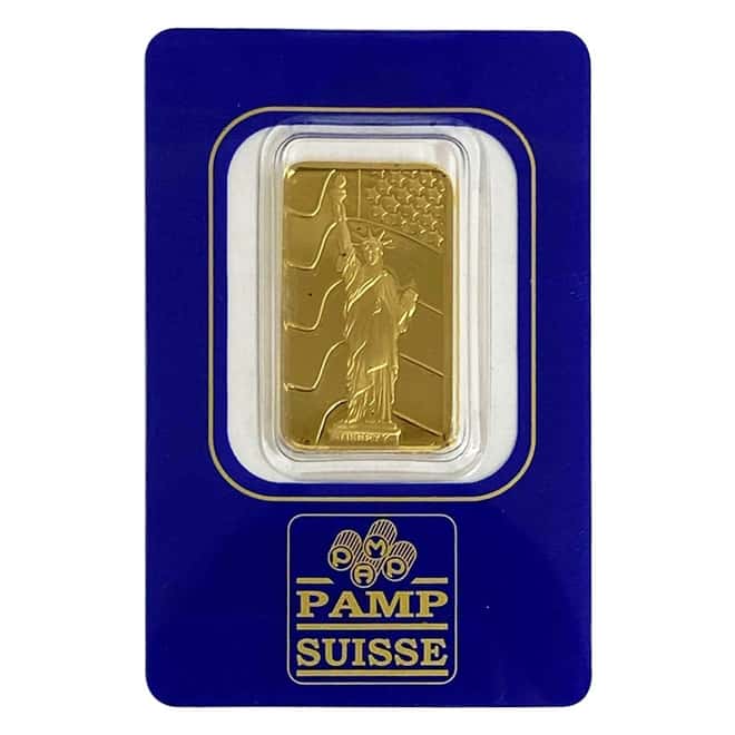 Vintage Assay - 10 gram Gold Bar PAMP Suisse Statue of Liberty .9999 Fine