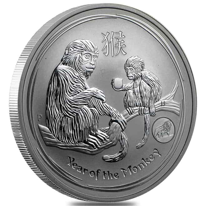 2016 1 oz Silver Lunar Monkey Lion Privy BU Australian Perth Mint