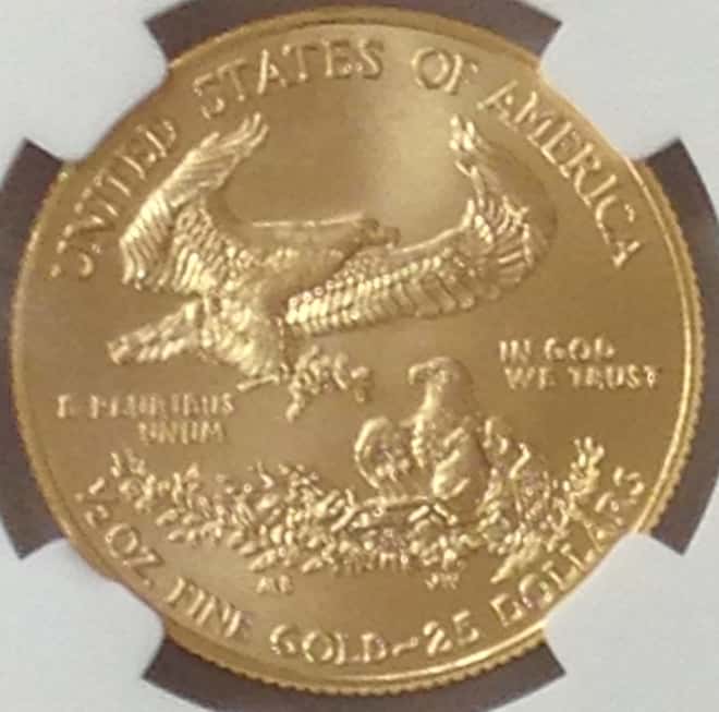 2010 1/2 oz $25 Gold American Eagle NGC MS 70 