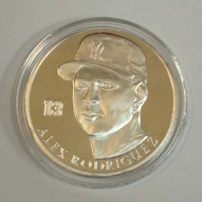 Alex Rodriguez NY Yankees 1 oz .999 Fine Silver Limited Edition Commemorative Medallion W/ Box & COA