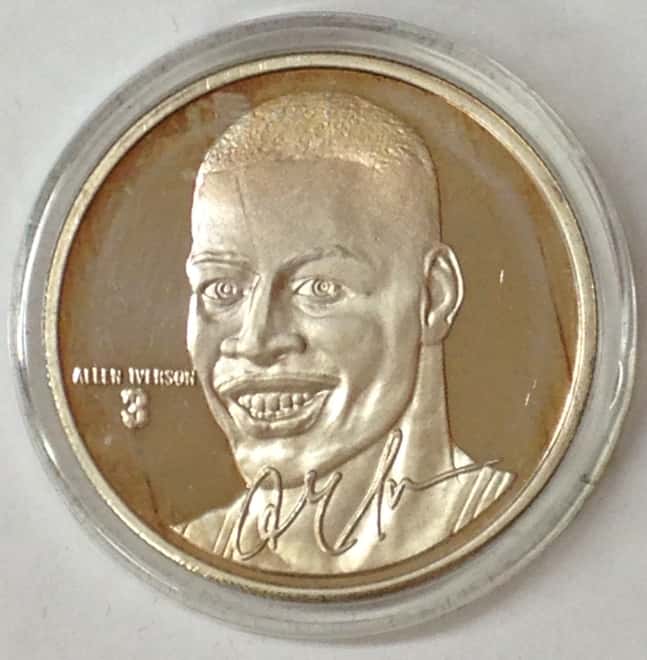 Allen Iverson Highland Mint 1 oz .999 Fine Silver Limited Edition Commemorative Medallion w/ COA