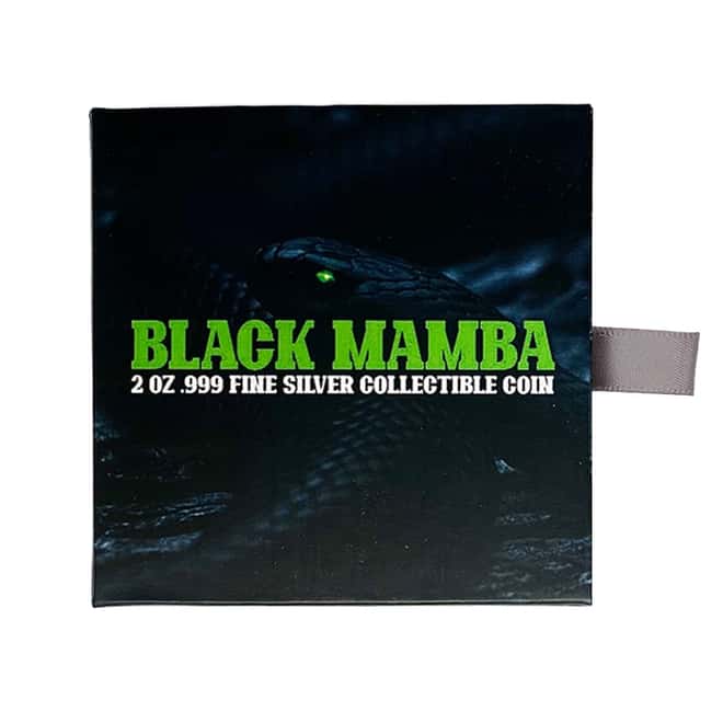 2023 Chad 2 oz Silver Black Mamba Coin Serial #2 High Relief (w/Box)
