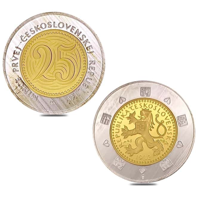 First Czechoslovakia Republic Gold/Silver Bimetallic 10-Coin Set