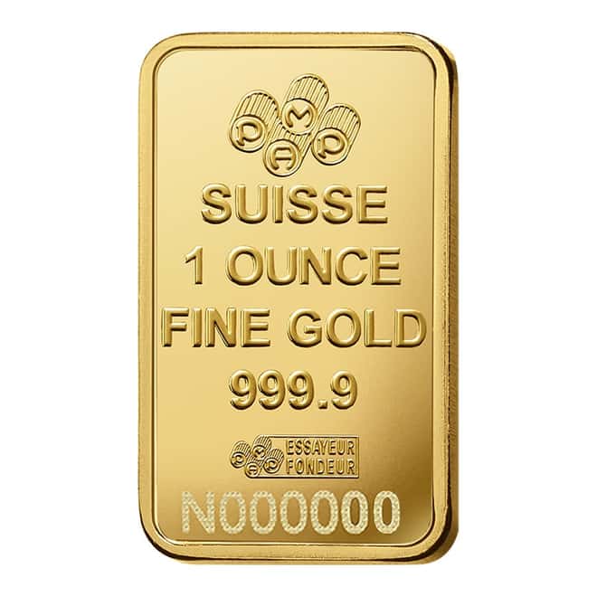 1 oz Gold Bar PAMP Suisse Lady Fortuna Veriscan Carbon Neutral (in Assay)