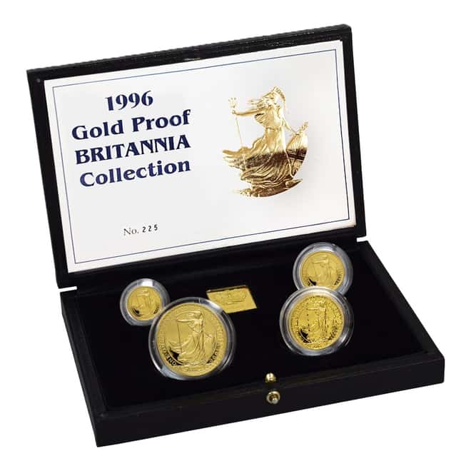 1996 1.85 oz Gold Britannia 4-Coin Proof Set (w/Box & COA)
