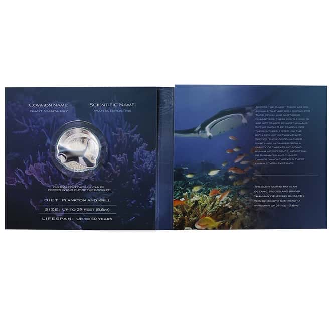 2023 1 oz Silver Manta Ray Gentle Giants Solomon Islands Coin