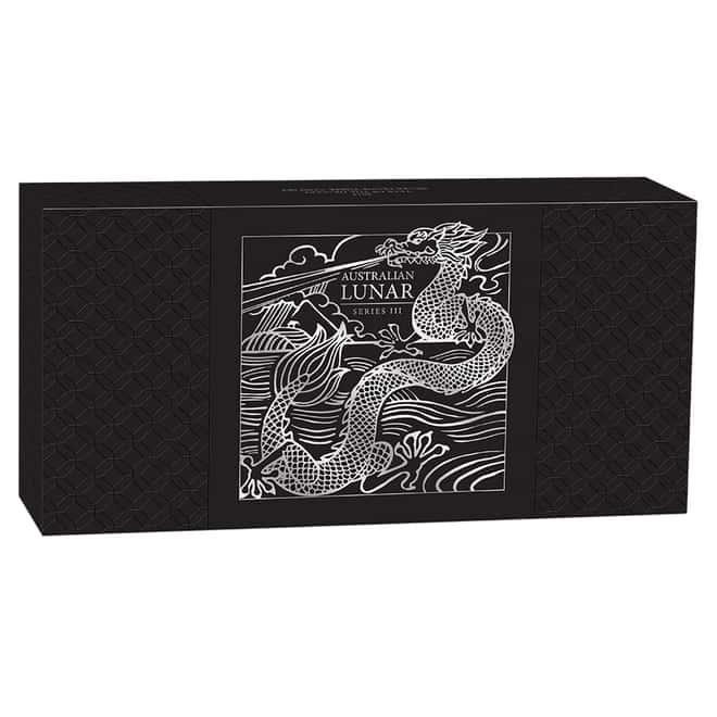 2024 3.5 oz Proof Silver Lunar Dragon 3-Coin Set Perth Mint