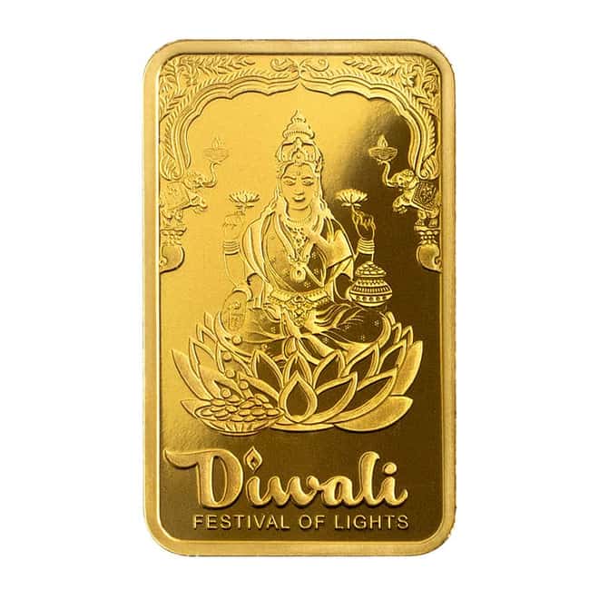 Box of 25 - 5 gram PAMP Suisse Diwali Lakshmi Festival of Lights Gold Bar