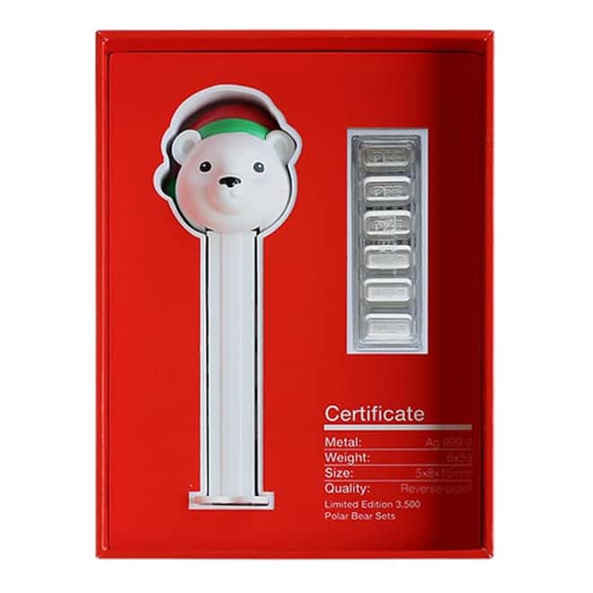 2024 30 Gram PAMP Polar Bear PEZ® Dispenser & Silver Wafers