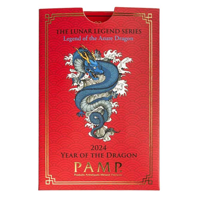 Box of 25 - 2024 1 oz PAMP Suisse Lunar Dragon Silver Bar (in Assay)