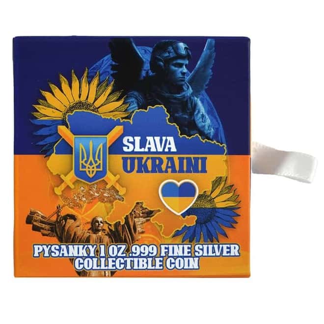 2024 Chad 1 oz Silver Slava Ukraini Pysanky Coin .999 Fine
