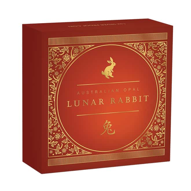 2023 1 oz Proof Silver Lunar Year of the Rabbit Opal Coin Australian Perth Mint (w/Box & COA)